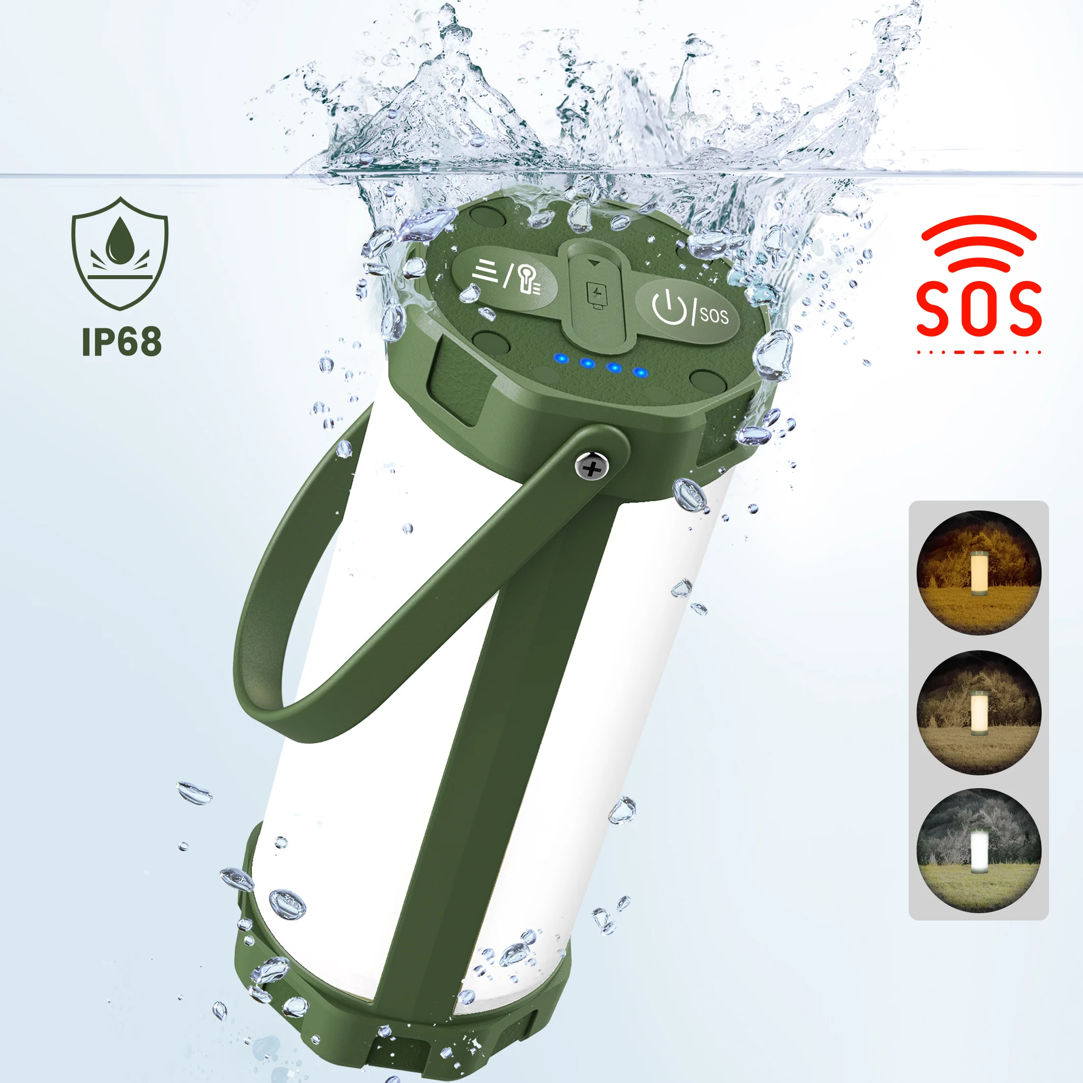 Lanternes de camping LED étanches IP68, rechargeables, 5000mAh, survie sous LM, randonnée, lumières de survie