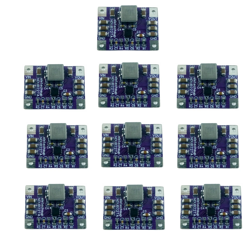 10PCS Max 3A Synchronous 4-Switch High Efficiency DC-DC Buck-Boost Converter Module 3-23V to 3.3V 4.2V 5V 6V 10V 12V Voltage