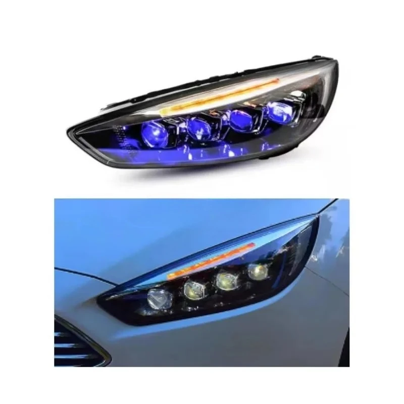 

Crystal Lamp 4lens 2015-2017 Head Lamp Head Light Car Accessories for Fords Focus Headlights