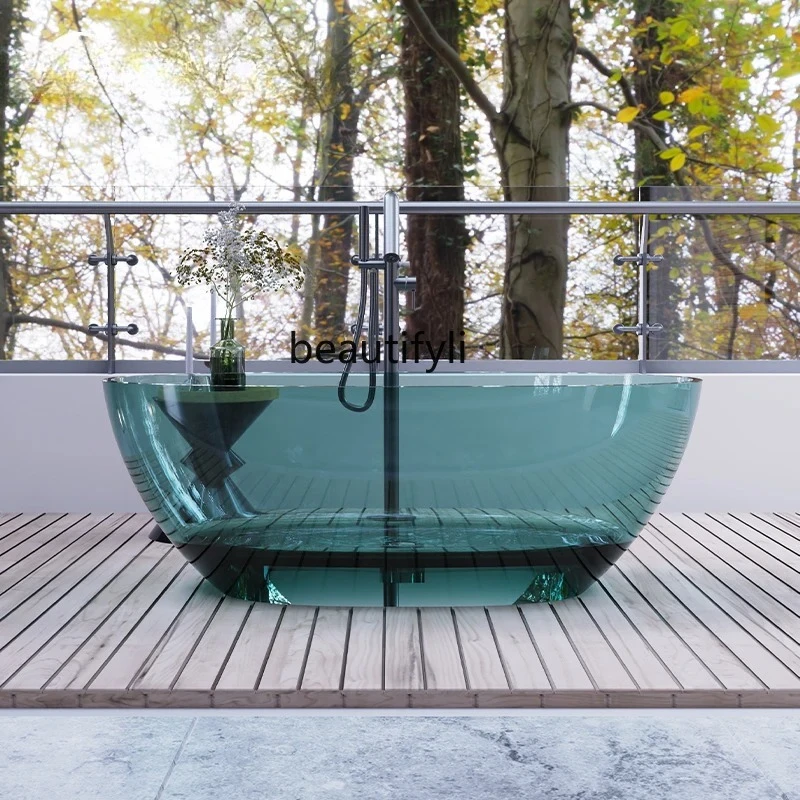 

Resin color transparent crystal bathtub independent hotel villa light luxury luxury bathtub