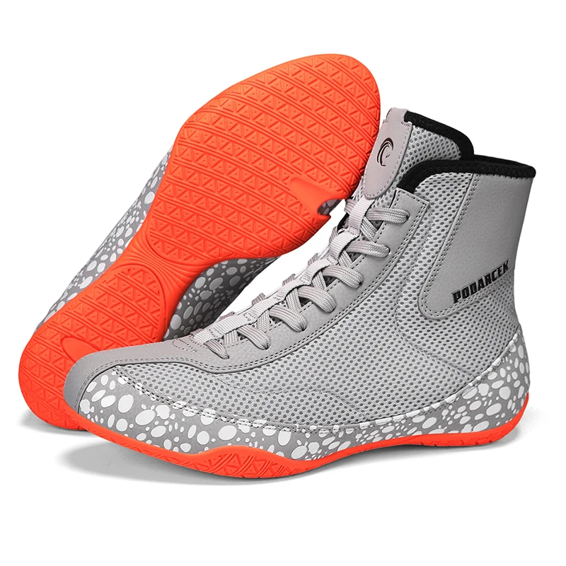 

2026 New Arrival Men Wrestling Shoes Mid-Top Wrestling Sneakers Man Professional Boxing Shoes For Men Lace Up Boxing Fighting Bo