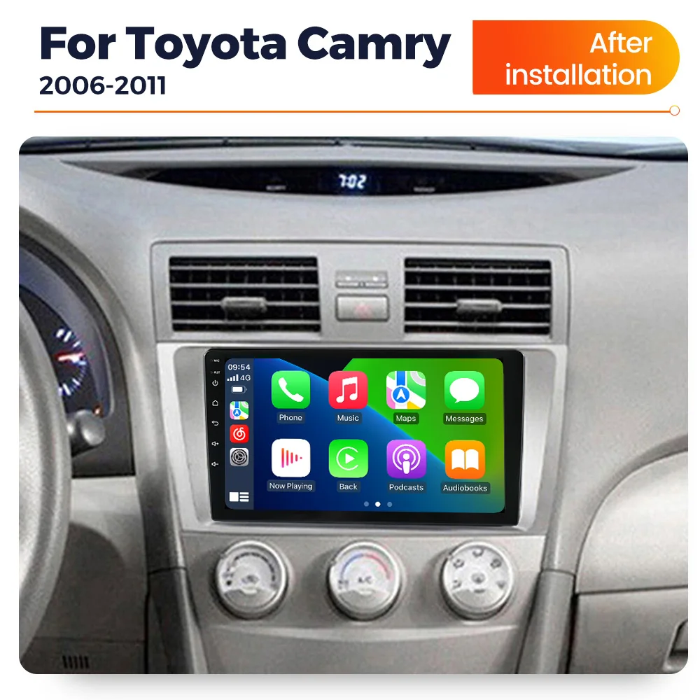 MEKEDE Carplay 2 Din Car Stereo For Toyota Camry 7 XV 40 50 2006 - 2011 GPS Navigation BT Multimedia Player Car Radio Head Unit