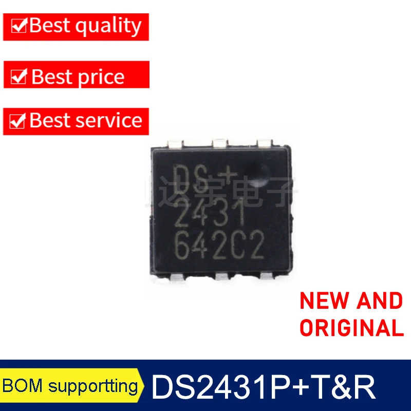 Original  DS2431 DS2431P DS2431P+T-R TSOC6 SMD MCU monitoring chip IC