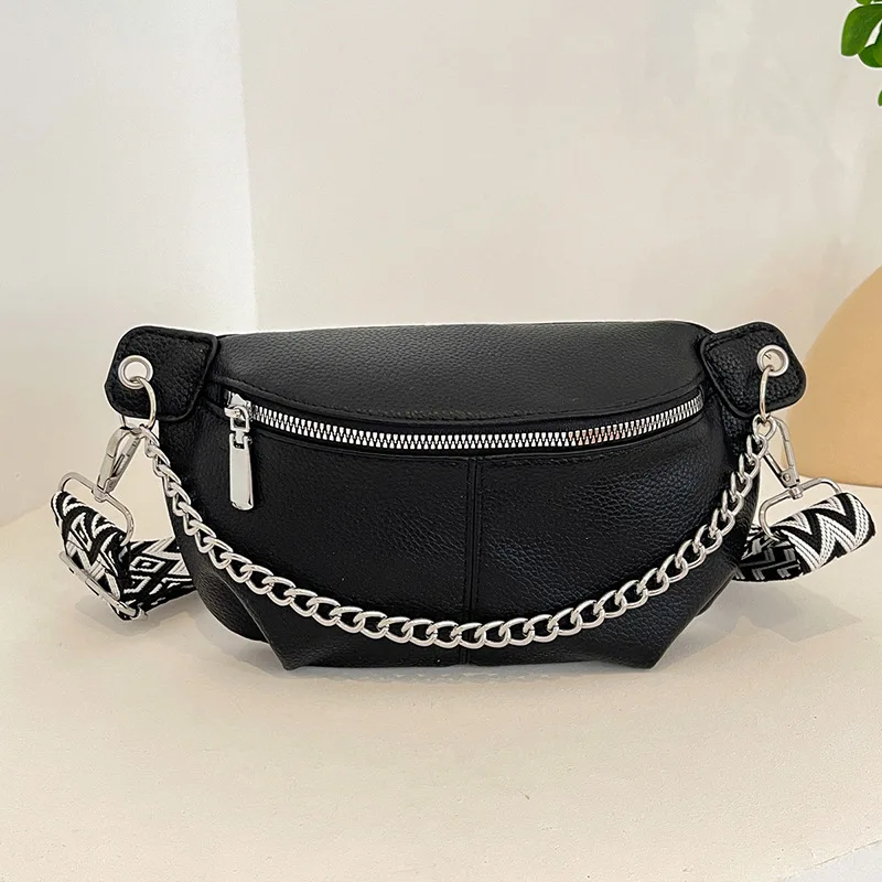 

2025 New Chain Strap Saddle Bag for Women, Multi-Way Chest Crossbody Purse, Bohemian Chic Shoulder Bag, Compact & Versatile​