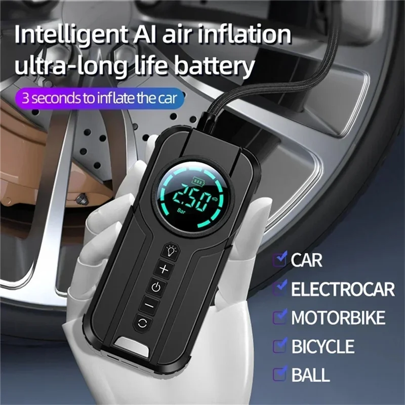

AR-For Car Jump Starter Air Pump Power Bank Lighting Portable Air Compressor 4-In-1 Cars Battery Starters Starting