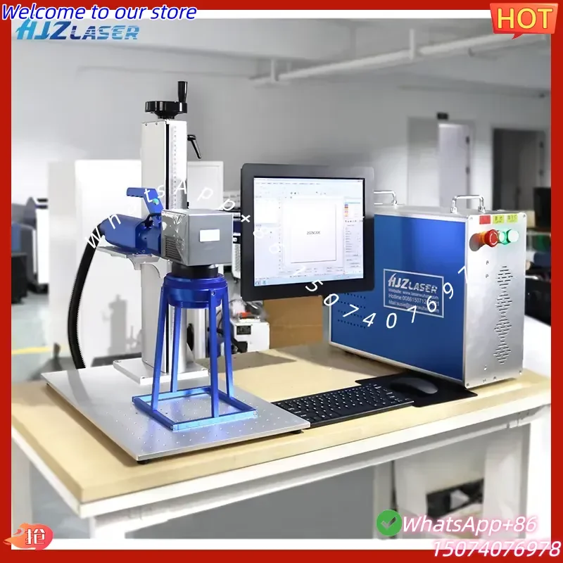 2026 Handheld Engraving Machine for Metal HJZ Desktop Model Fiber Marking Machine 30w 50w 100w Raycus Max JPT