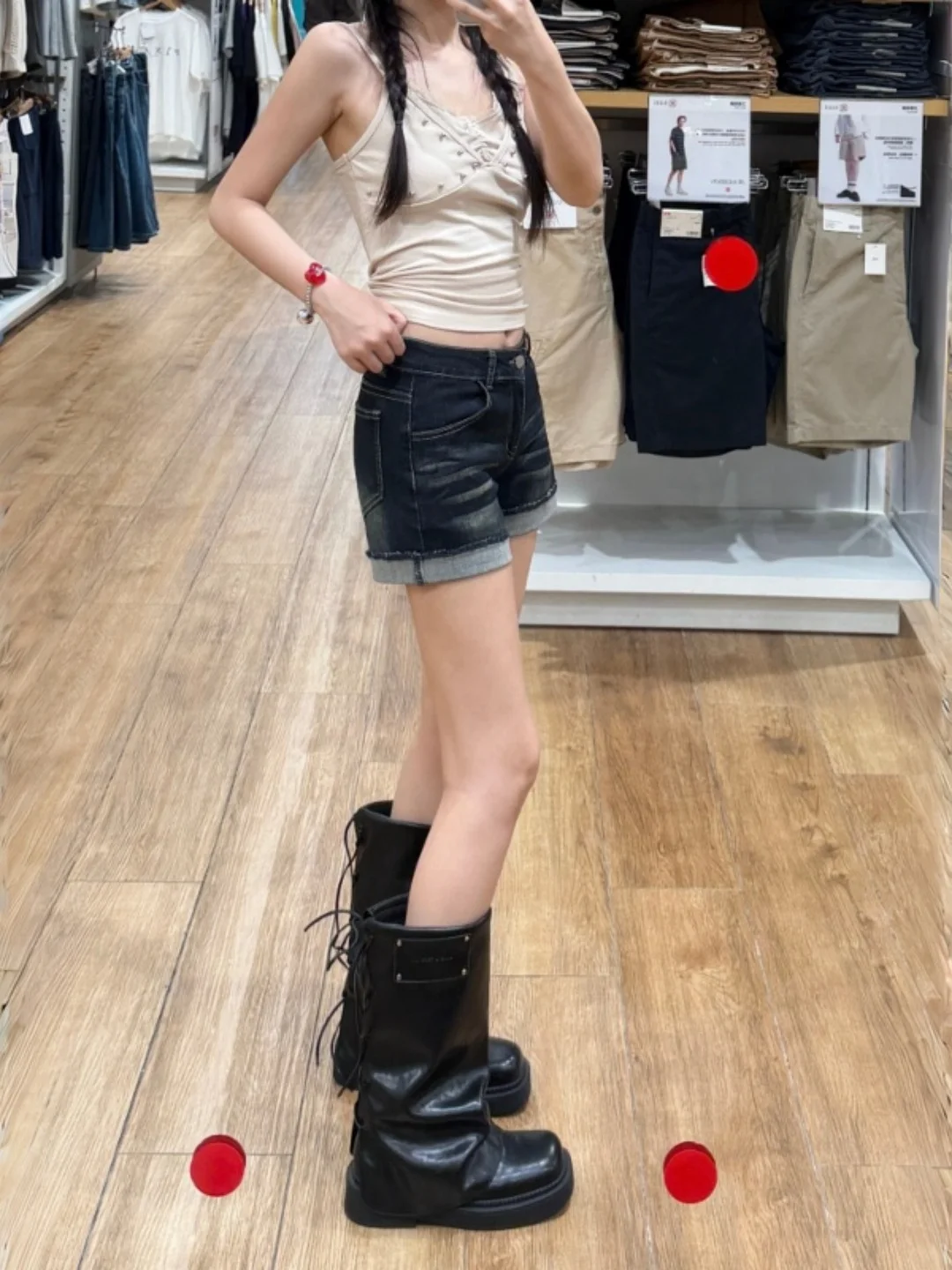 American Style High Waist Denim Shorts Women Summer 2026 New plus Size Sexy MM Slim A-Line Cuffed Hot Pants Commute Style