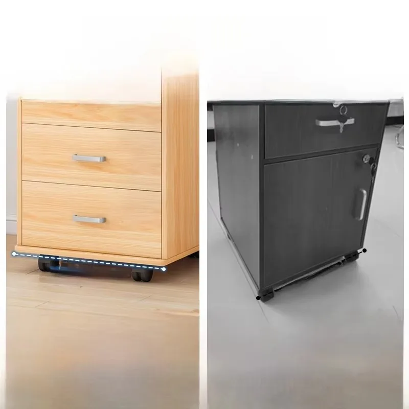 Thickened Multi-layer Drawer Wooden File Cabinet, Lockable Mobile Under Desk Document Storage Organizer for Office