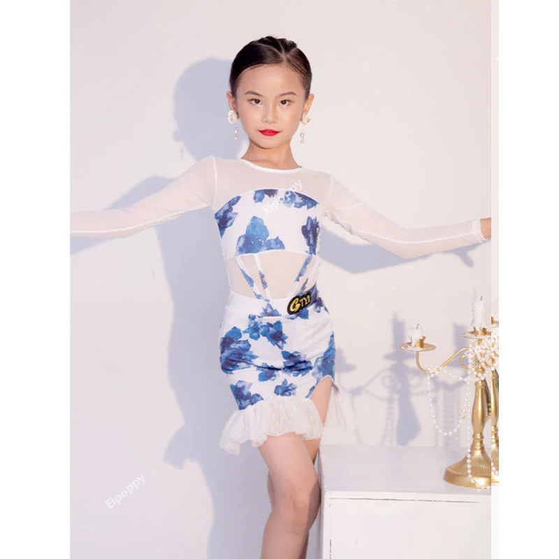 Advanced Latin Dance Suit for Women and Children 2024 New Autumn and Winter Pattern Training Performance Suit Set