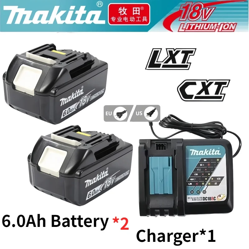 

100% Genuine Makita 18V Battery 6.0Ah Rechargeable,For Makita BL1815 BL1830B BL1840B BL1850 BL1860B Power Tools 18V 6Ah Battery