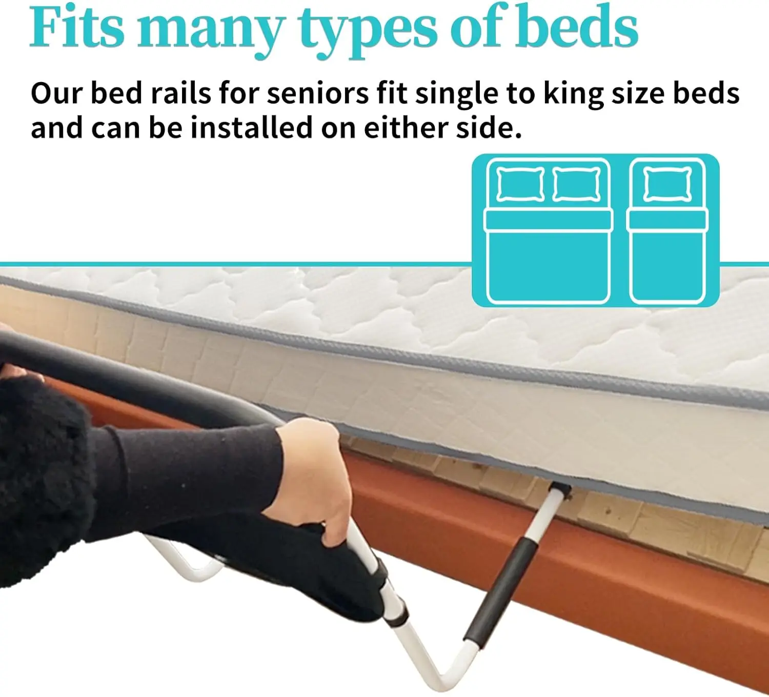 

Bed Rails For Elderly Adults Safety With Adjustable Heights Storage Poet Assist Support Side Railings Seniors Slides Under