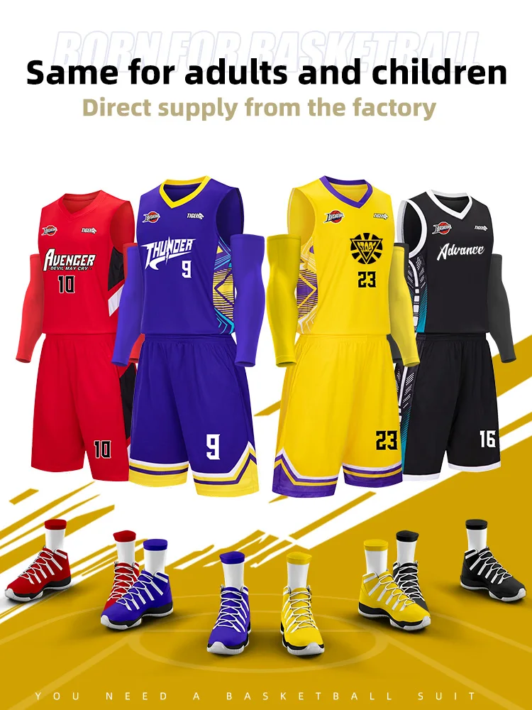 Adult Kid Basketball Jersey Quick-drying Training Uniform Shirts Men Sportswear Kit Women Tracksuit Sport Suit Clothes