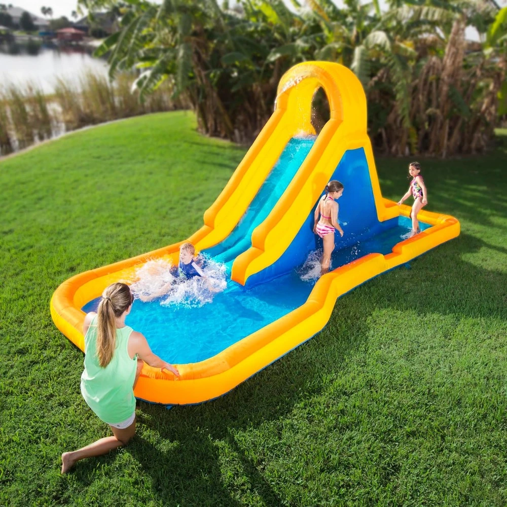 Spray N Splash 20' Long Inflatable Water Park - Blower - Premium Quality - Easy Setup Pool Inflatables Pools Swimming Outdoor