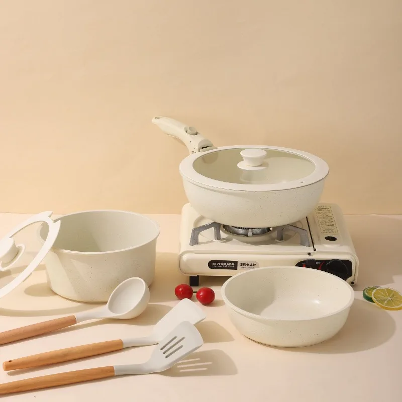 Detachable handle cookware set, non-stick frying , frying , aluminum , ceramic and granite non-stick