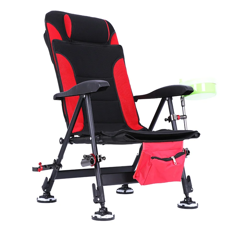

Foldable Outdoor Retractable Fishing Chair Picnic Portable Chair With Adjustable Stool Folding Camping Chair Fishing Equipment