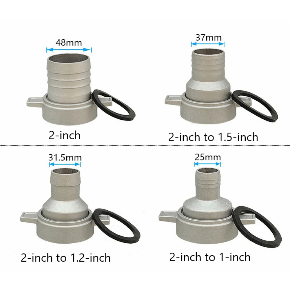 1 Pcs Aluminum Water Pump Pipe Connector With Rubber Gasket For 1 2 3 Inch Fittings Adapter Silver Water Pump Accessories