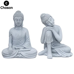 Pequeños monjes budistas, figuritas de budismo tibetano, estatua de piedra de Buda, adorno de coche de jardín, meditación, decoración del acuario del hogar