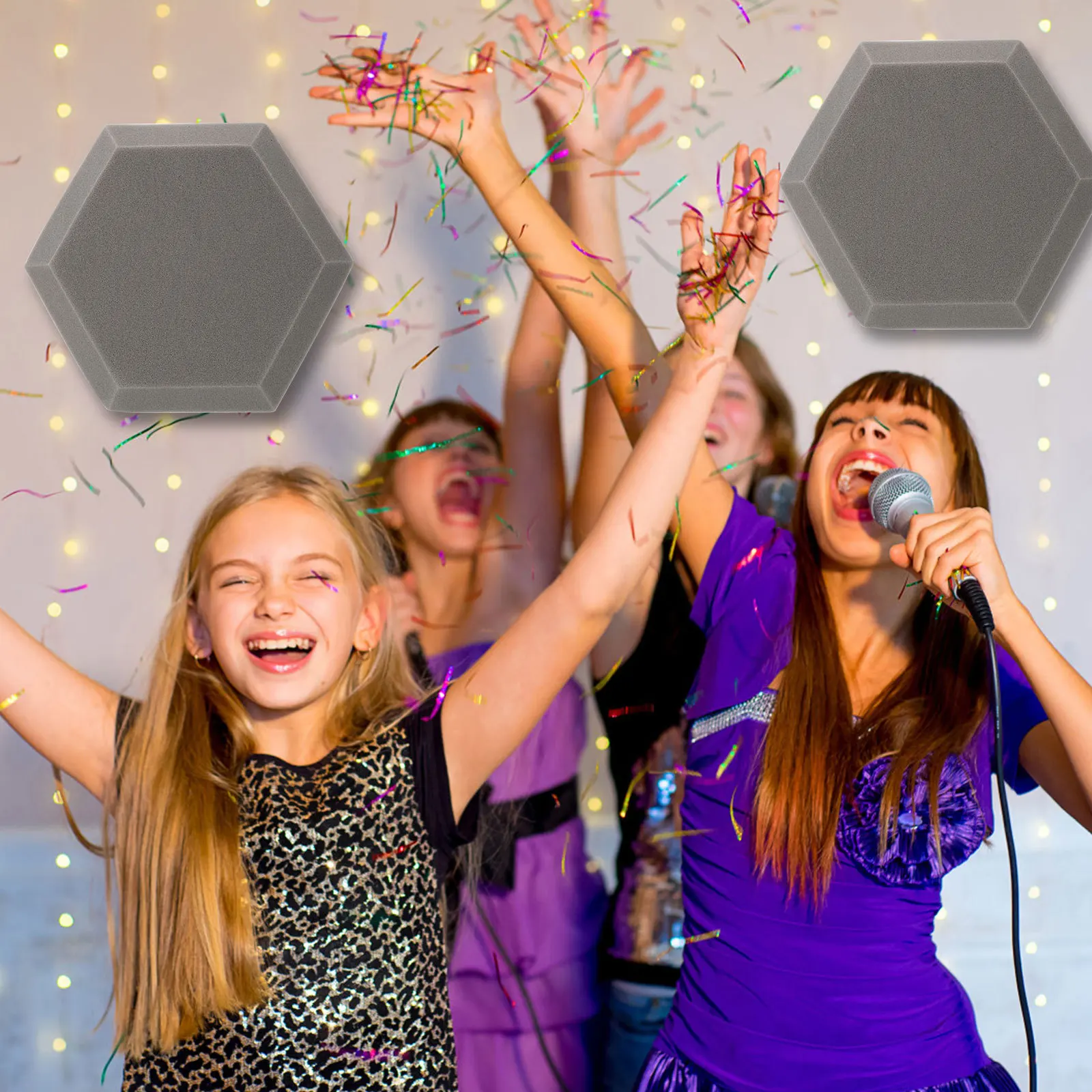 2 قطعة لوحات امتصاص الصوت مسدس داخلي عازل للصوت جدار الحصير الحد من الضوضاء لوحات عازلة للصوت الصوت برهان جدار حصيرة #1