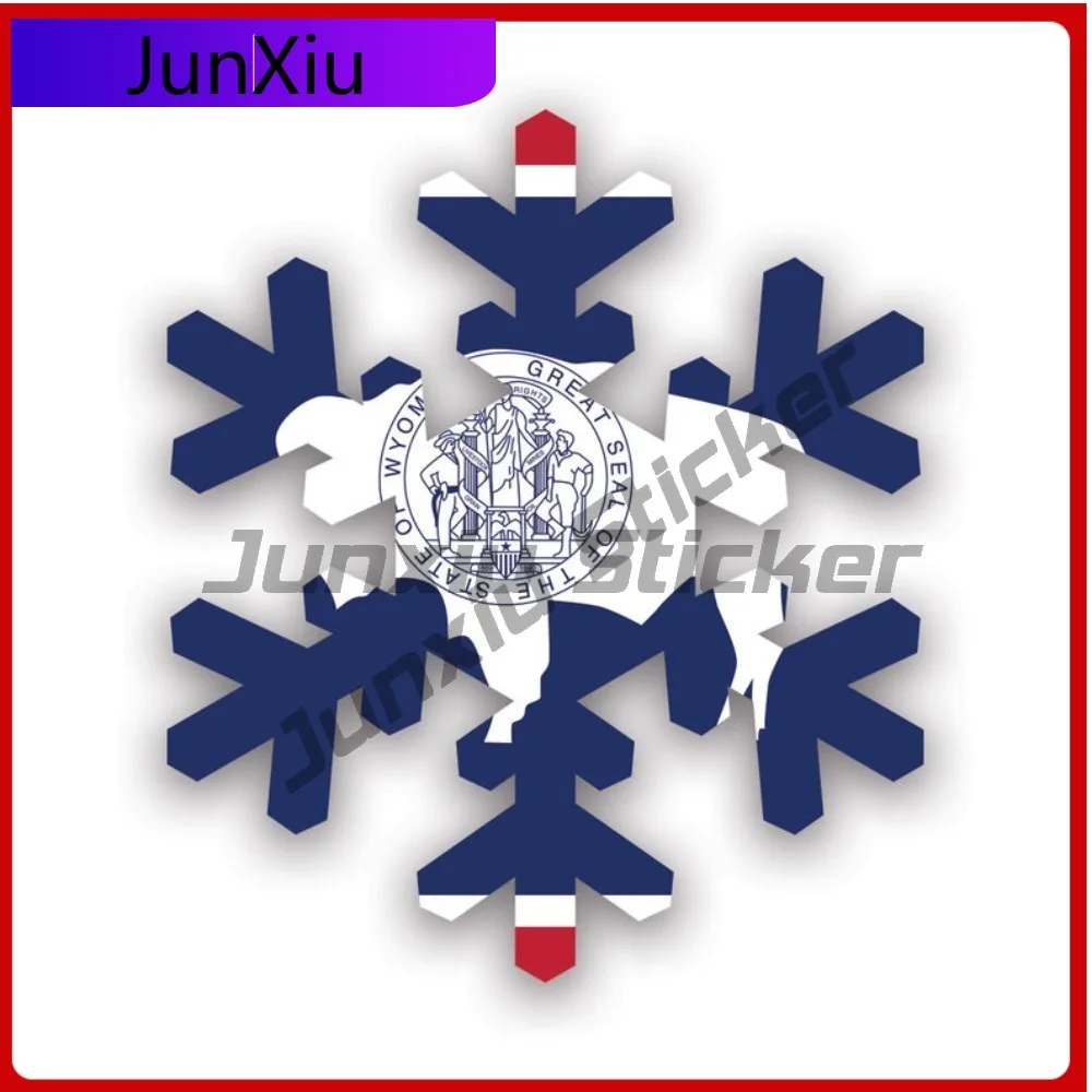 

Wyoming Snowflake Sticker Fade Resistant Scratch Resistant Cartoon For Motorcycle Laptop Car Body Self Adhesive Easy To Remove