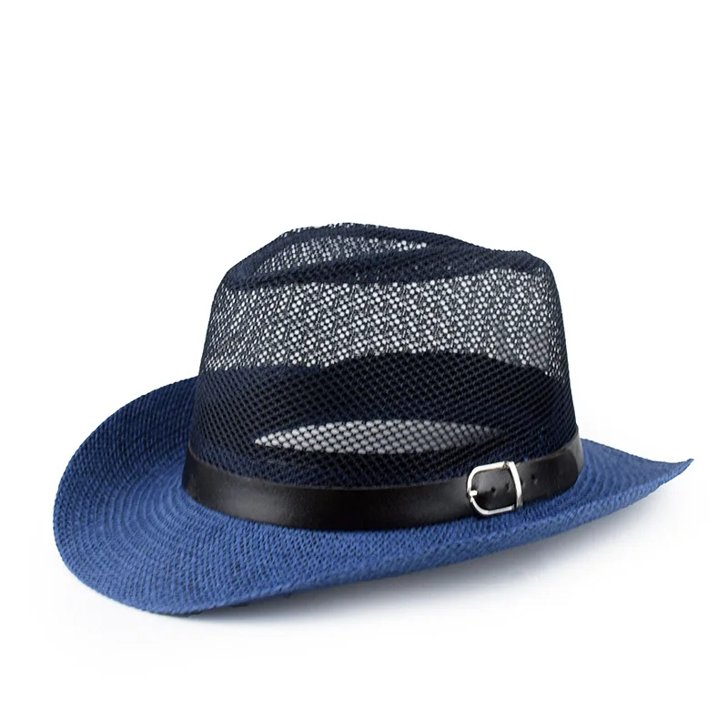 Summer Breathable Mesh Men\'s Top Hat Middle-aged and Elderly Hat English Jazz Hat Hollow Sun Hats