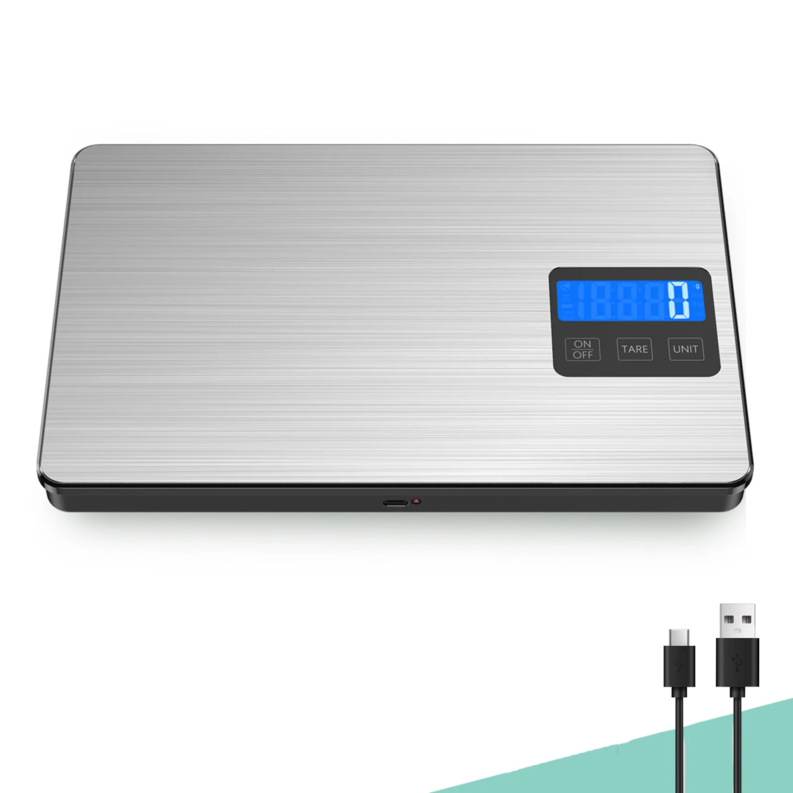 

Digital Kitchen Scale 15kg/1g Food Scale Rechargeable Electronic Scale LCD Display Scales for Home Baking Cooking