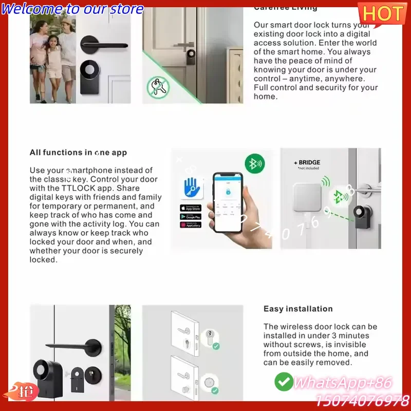 2026 Secukey Smart Euro Lock TTLock App BLE Control Thumb Turn Knob Without Changing the Lock Cylinder High Security Access view 3