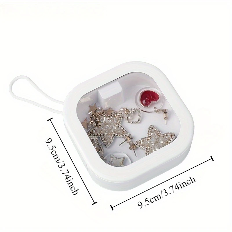 1pc Pink Jewelry Box Portable Travel Case Hair Accessories Cosmetics Storage Organizer Desktop Display Box