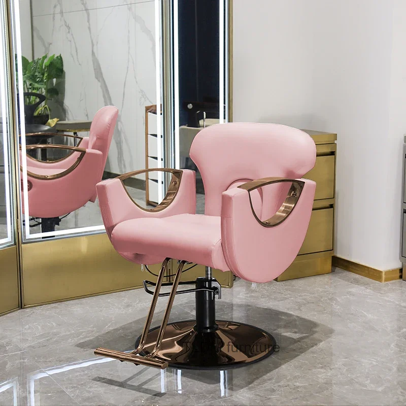 

Aesthetic Ergonomic Rotating Barber Chairs Swivel Wheel Manicure Barber Chairs Roulette Cadeira Barbeiro Salon Furniture YQ50BC