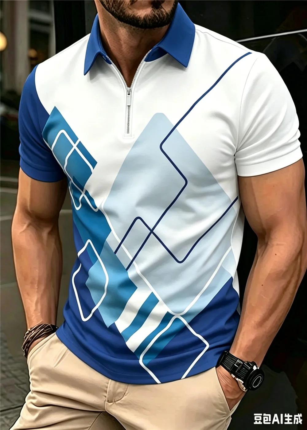 Geometric Plaid Pattern Men's Fashion Polos T-Shirts Summer Short Sleeve 3D Print Street Male POLO Tee 6XL Big Size Casual Tops