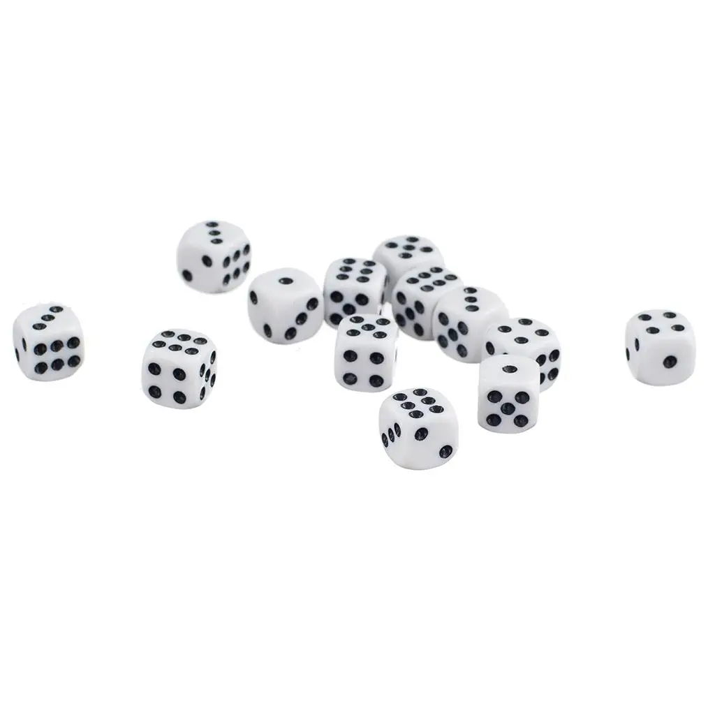 Acrylic Multi-sided Dice 50 Piece Set White Game Cubes for RPG Board Game Activities