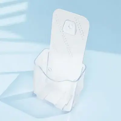 Acrylic Brochure Holder for Business Cards Magazines Flyers – Transparent A6 Display Stand (2 pcs)