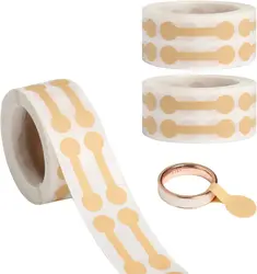 500Pcs/Roll Portable Jewelry Brown Tag Self Adhesive Round Barbell Stickers DIY Necklace Ring Bracelet Label Exhibit Packag Tool