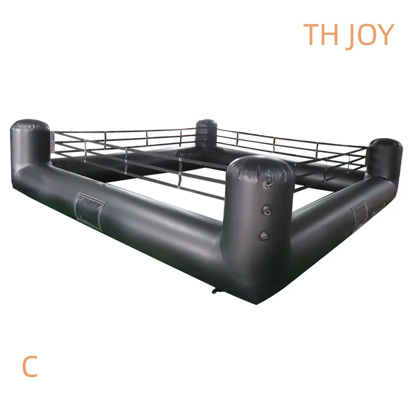 Envío aéreo rápido a puerta, juego de anillo de boxeo inflable interactivo al aire libre, zona de juego de lucha inflable personalizada de 4x4m