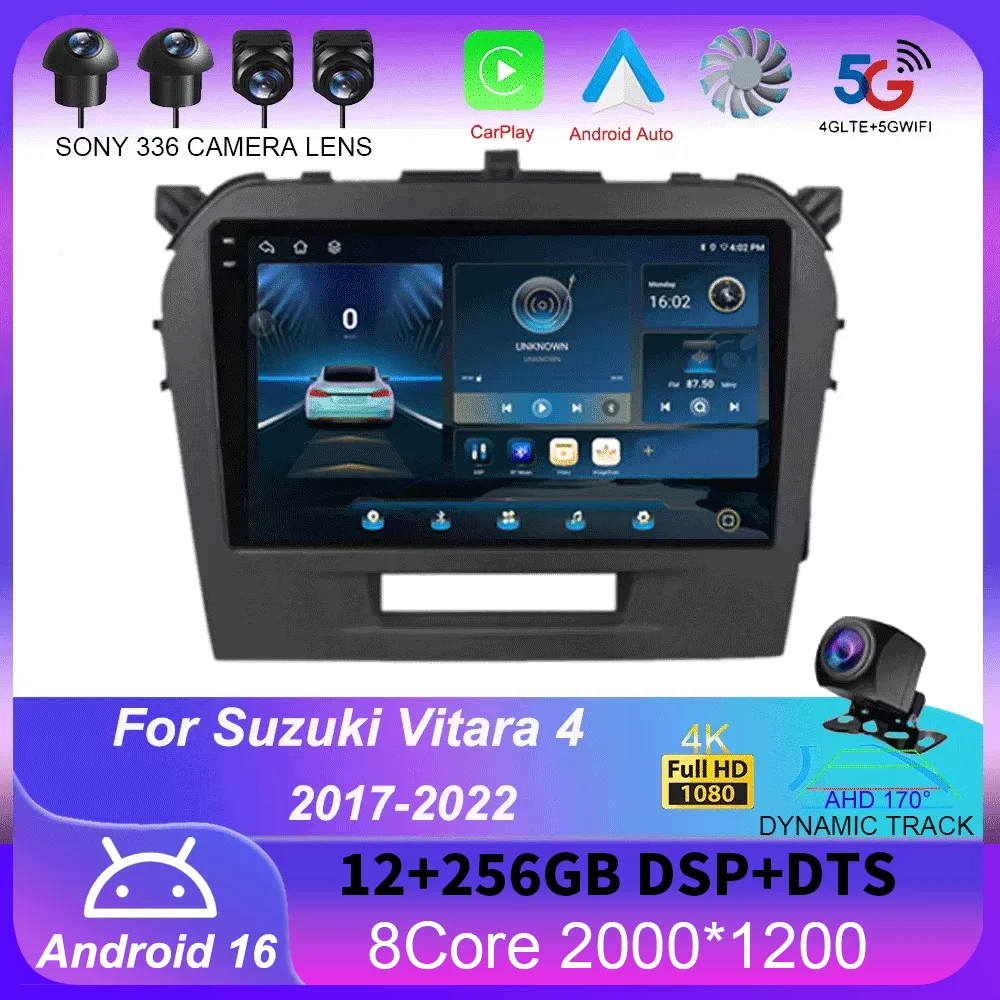 

Car Radio Android 16 For Suzuki Vitara 4 2017 - 2022 Stereo Multimedia Navigation GPS Video Player Wireless Carplay Auto DSP RDS