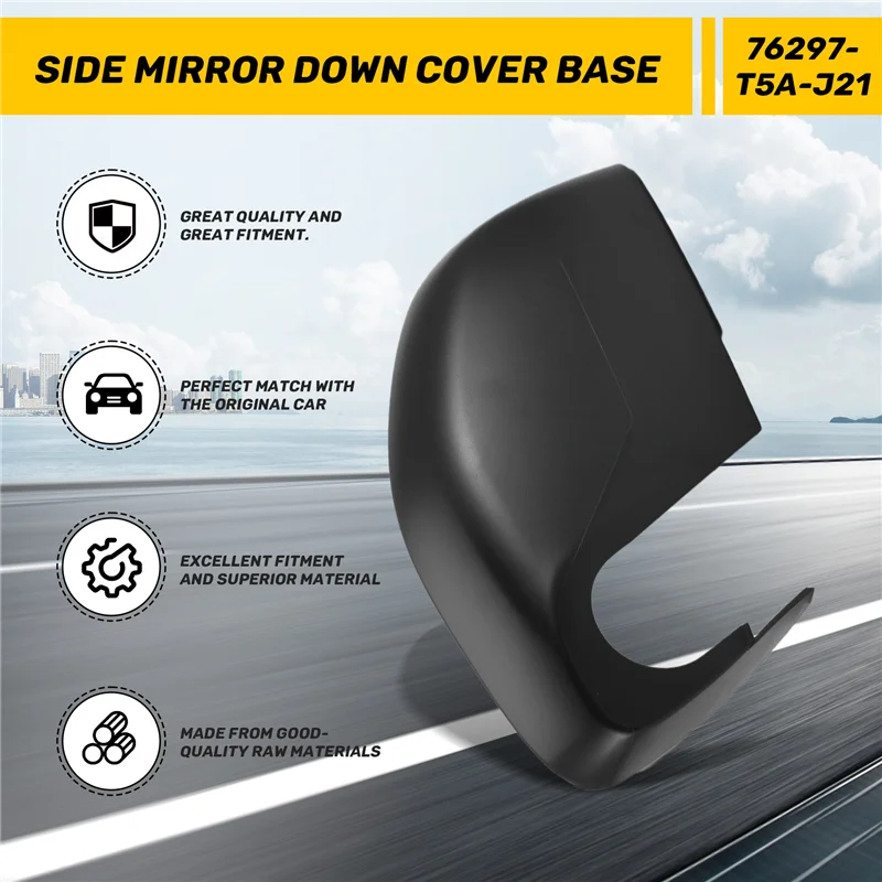 

QB-Outer Rearview Mirror Lower Cover Case For HONDA JAZZ FIT 2015 2016 2017 GK5 Side Mirror Down Cover Base Color