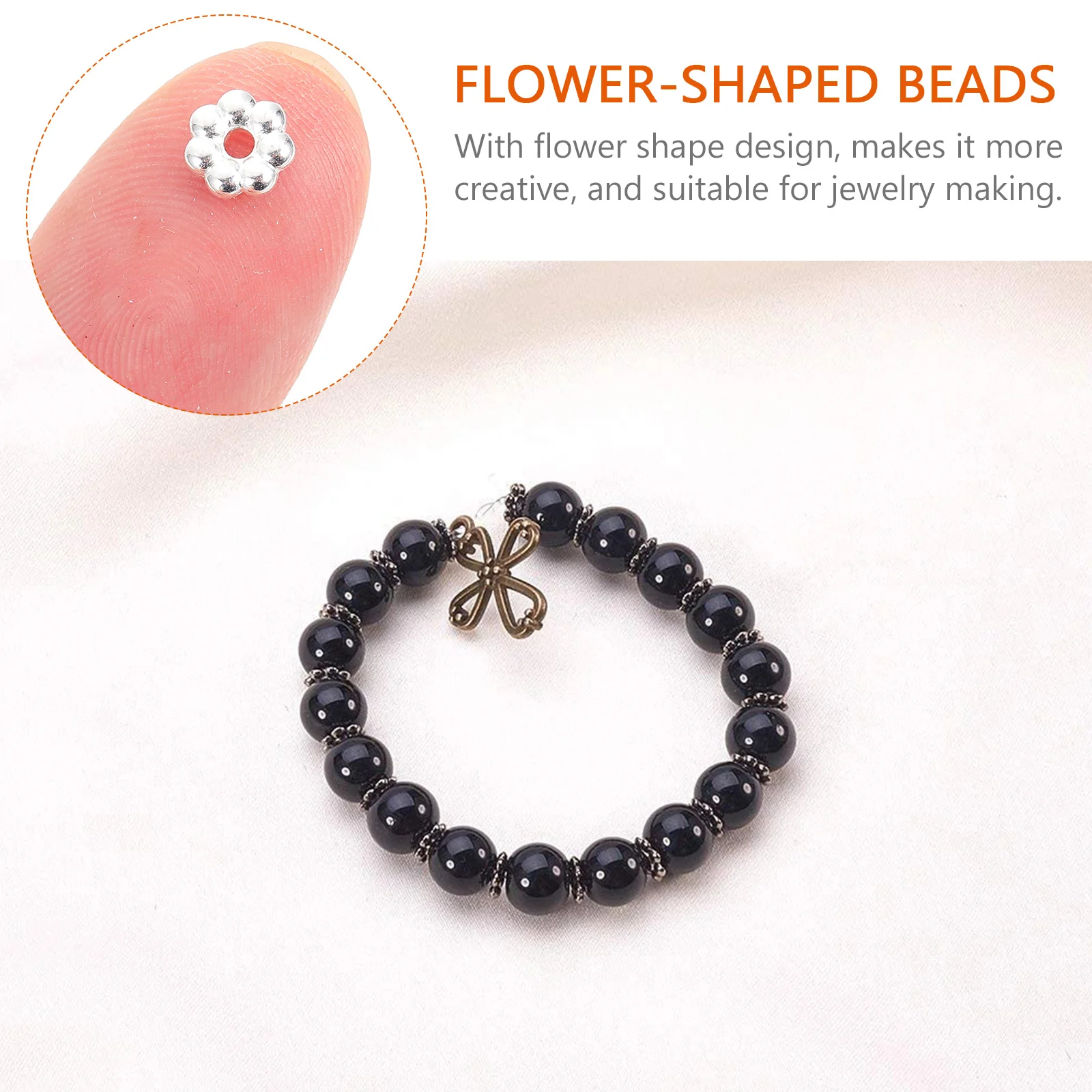 2000 Pcs Spacer Beads Plastic Flower for Crafts Jewelry Making Pendant Charm Accessories