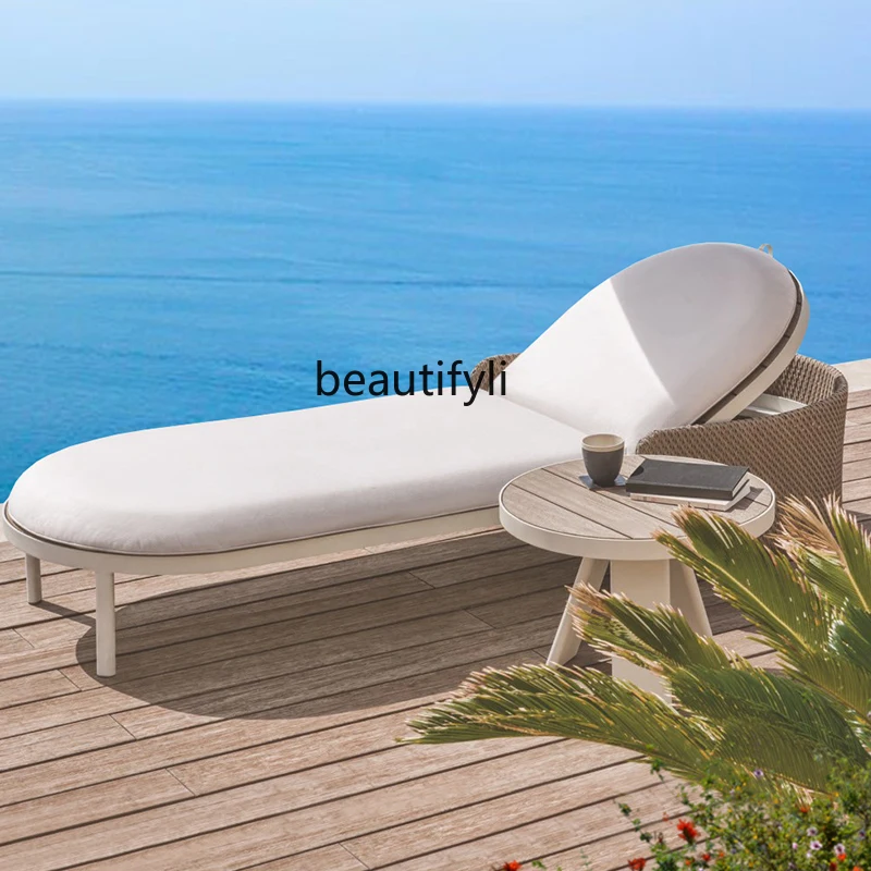 Outdoor Ratten Bed Courtyard Villa Swimming Pool Recliner B & B Outdoor Garden Outdoor Waterproof Leisure Beach Lying Bed