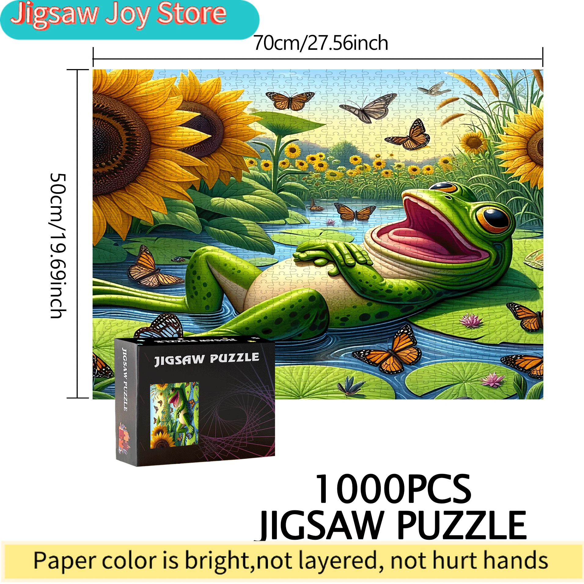 

Пазл «Лягушка и Подсолнух» 500/1000 деталей – Подарок для семейного досуга, развивающая головоломка для самостоятельной сборки, декор для дома, развивающая мозговую активность игра – H