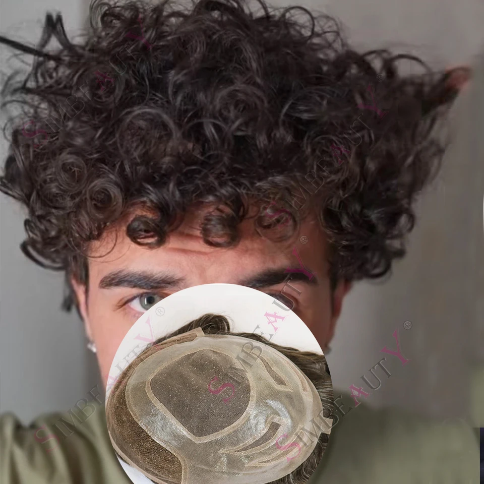 

Невидимый мужской парик Versalite Lace, 28 мм, кудрявый, с швейцарским кружевом спереди и полиуретановой основой, отбеленные узлы, серый 550 # Протезы из 100% натуральных человеческих волос