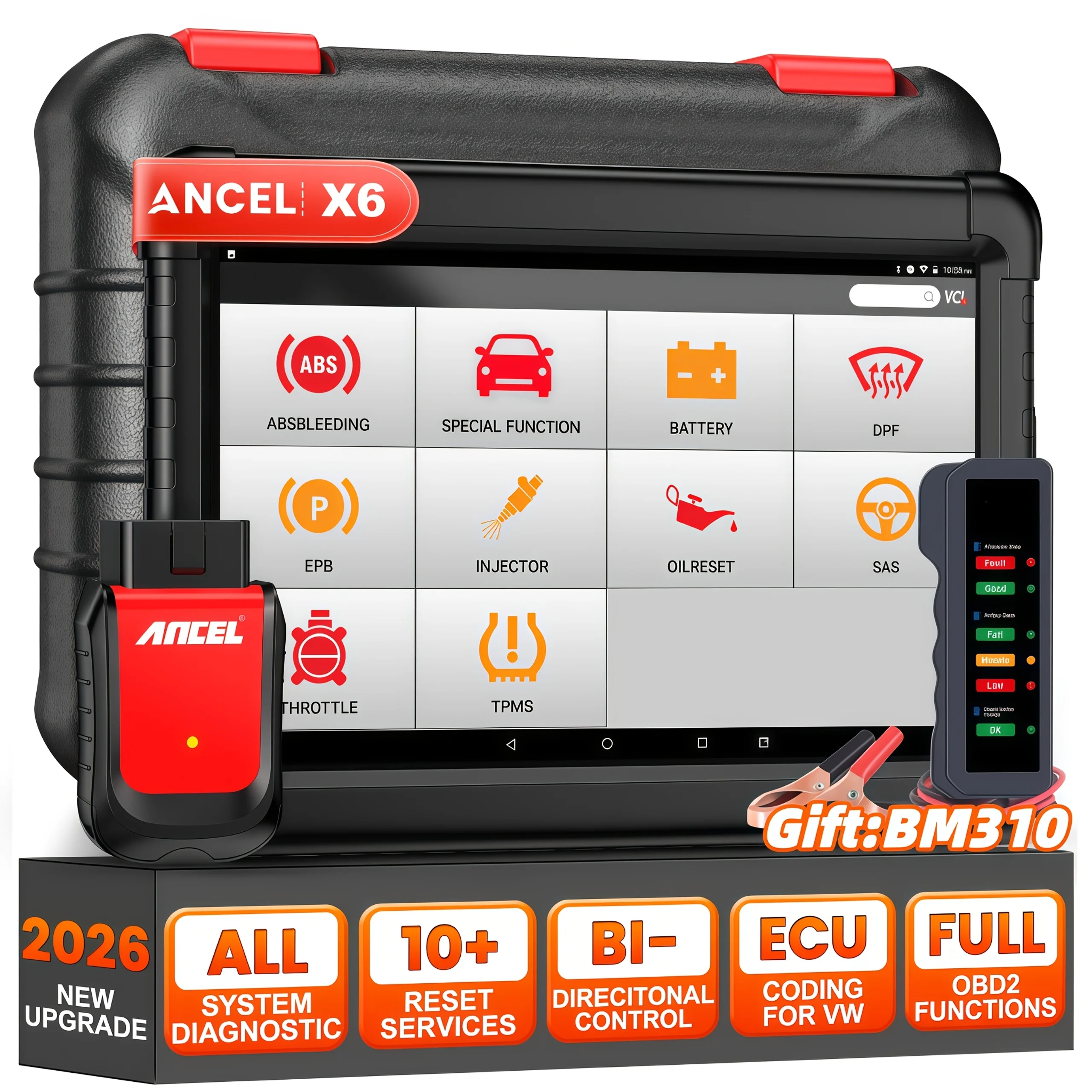 

Ancel X6+BM310 (BM310 No Wireless Function) Automotive Bi-Directional Full System OBD2 Scanner Code Reader Diagnostic