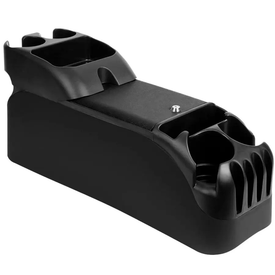 

Console for Minivans, SUVs, Middle Van Console, Extra Cup Holders, Large Storage, 27L x 11.5W x 8.5H,Made in USA Black