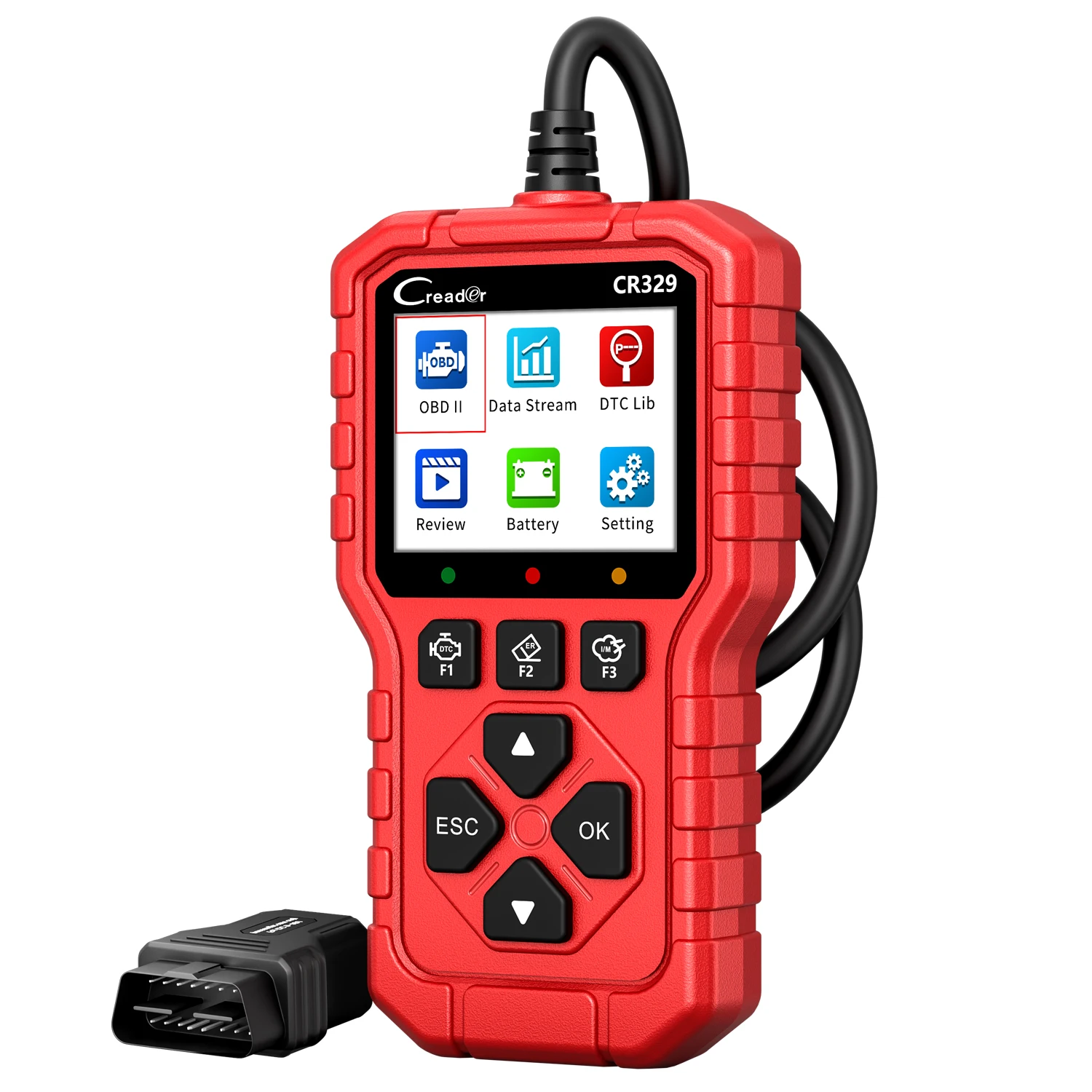 LAUNCH Creader 329 Skaner OBD2, Pełne Funkcje OBDII Narzędzie Diagnostyczne do Samochodów Czytnik Kodów Silnika z Testem Akumulatora I/M Readiness PK CR300 CR3001 ELM327 — 2