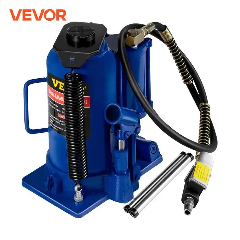 VEVOR 20 Ton 4Ft Air Hydraulic Bottle Car Jack Tool for Lifting Farm Vehicles Heavy-Duty Machinery Industrial Equipment Repair