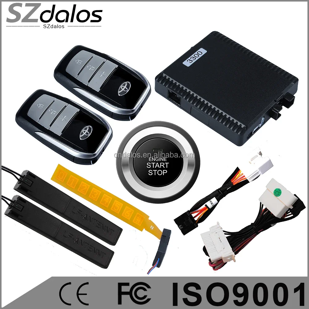 Sistema de alarma de coche PKE de calidad con Kit de entrada pasiva sin llave/botón de inicio y parada/identificación automática del propietario