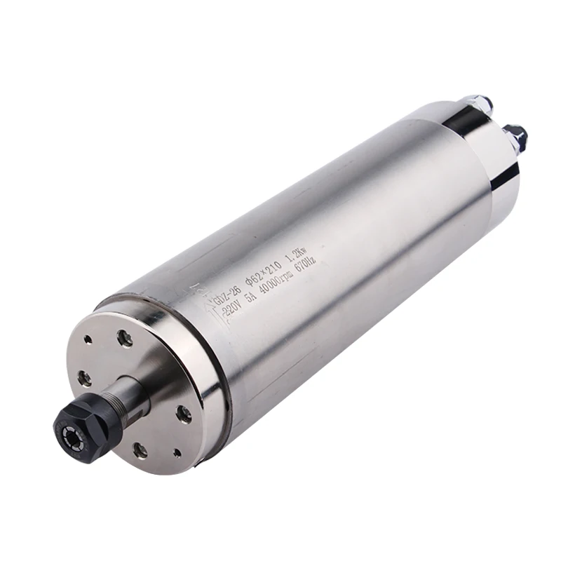 Cnc Milling Machine 1.2KW Constant Torque Metal Mold Water-Cooled Electric Spindle 62mm 40,000 Rpm High Speed and High Torque