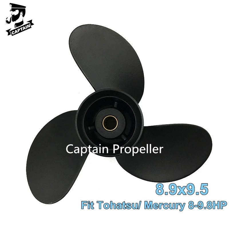 Captain Outboard Propeller 8.9*9.5 For Tohats Mercury  8hp 9.9hp Boat Motor Aluminum Alloy Screw 3 Blades 12 Splines Marine Part