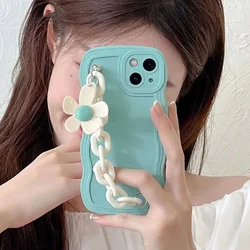 Flower Chain Liquid Silicone Phone Case For Samsung Galaxy Note 8 9 10 20 S24 S23 S20 FE S22 S21 Ultra S10 S9 S8 Plus Soft Cover