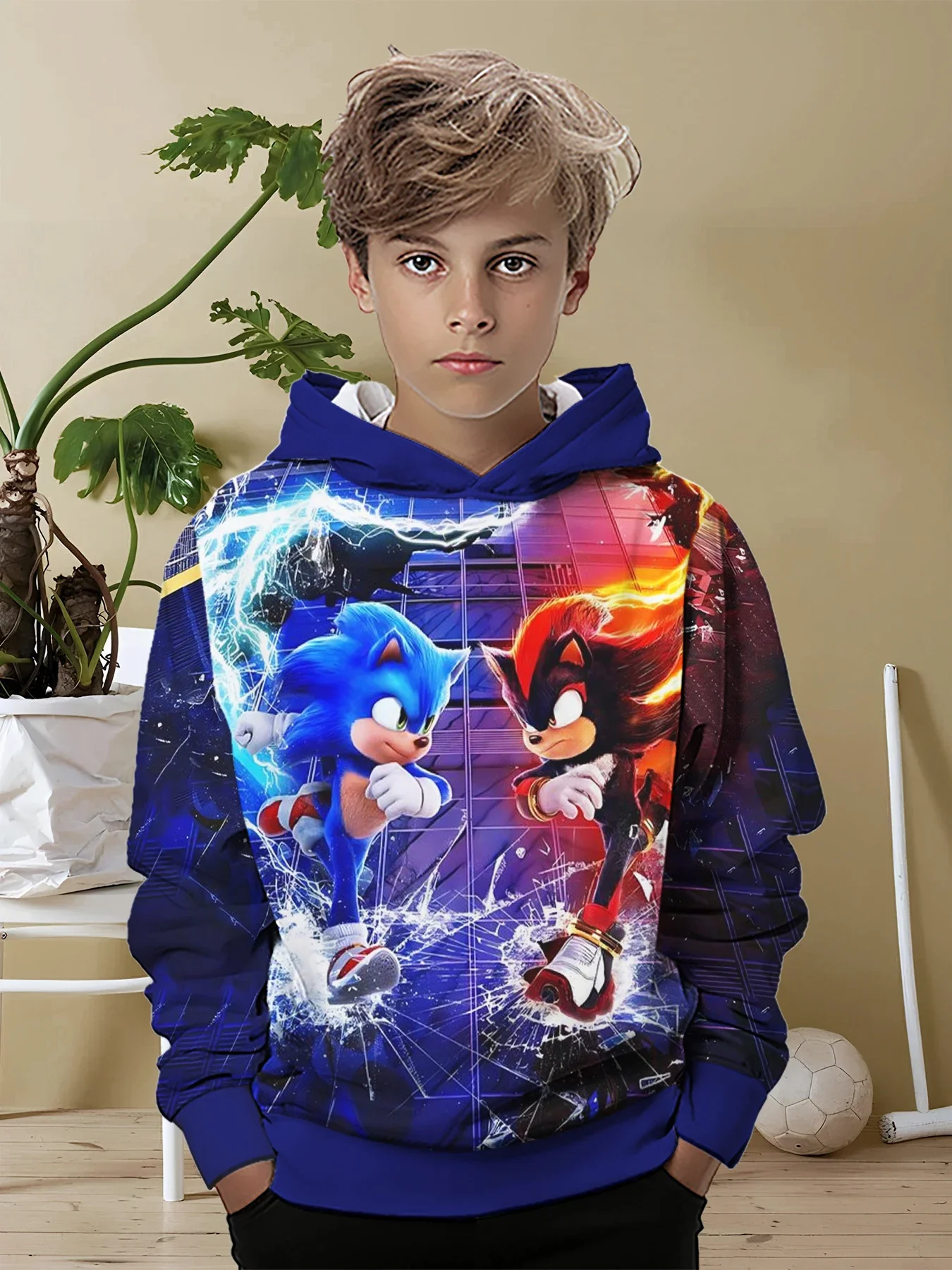 3D Print Cartoon S-S-sonics the Hedgehogs All Seasons Children Casual Sweatshirt Cool Pullover Top Unisex Clothes BoyGirl Hoodie