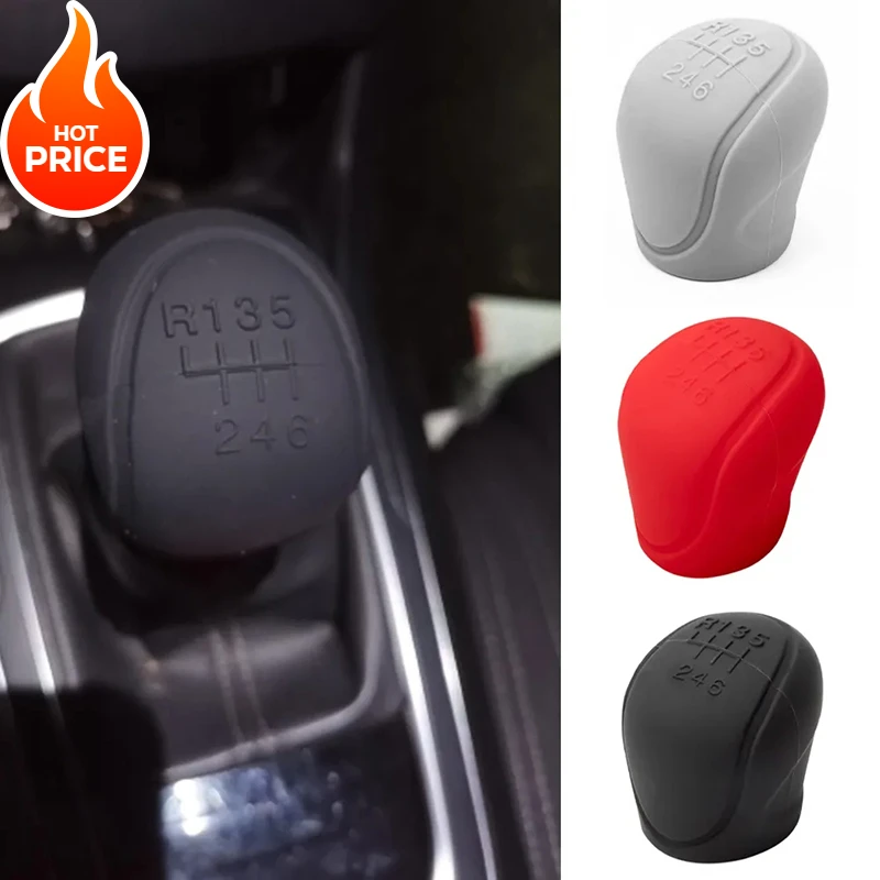 Car Silicone Gear Shift Knob Cover Gear Shift Non-Slip Grip Handle Protective Covers , Manual 6-speed Car Interior Accessories