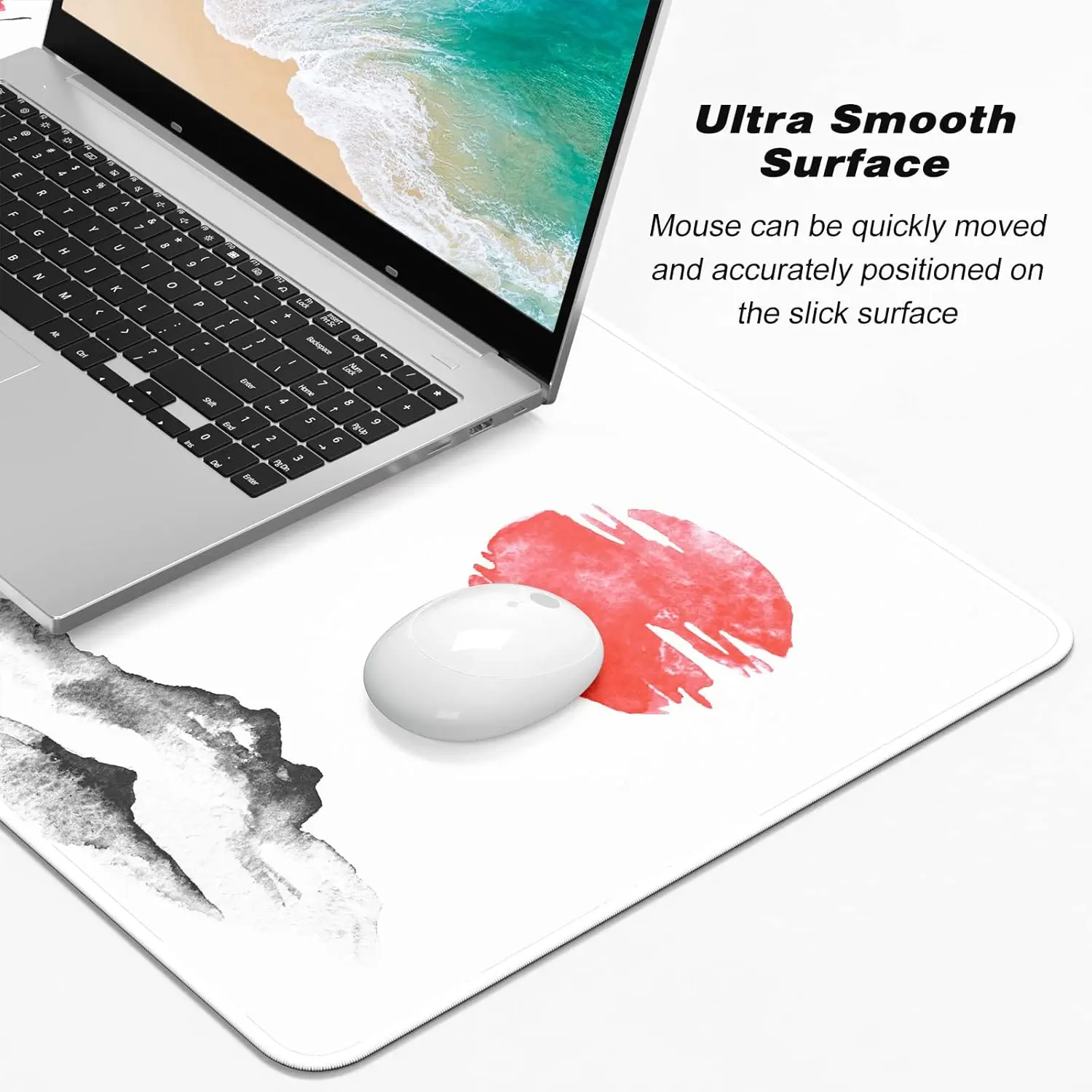 Sakura Gaming Mouse Pad XXL Large Marble Desk Rug Computer Keyboard 40x90cm Mat with Stitched Edge Non-Slip Base Plum Flower